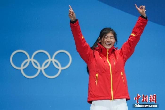劉佳宇在平昌獲得銀牌。<a target='_blank' href='/'>中新社</a>記者 崔楠 攝