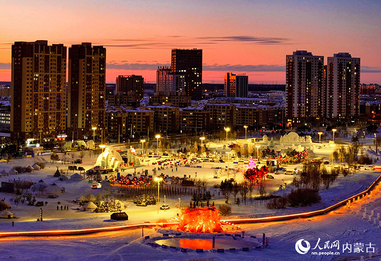 2024年12月20日拍攝的呼倫貝爾市城市越野滑雪公園景色（無(wú)人機(jī)照片）。王正攝