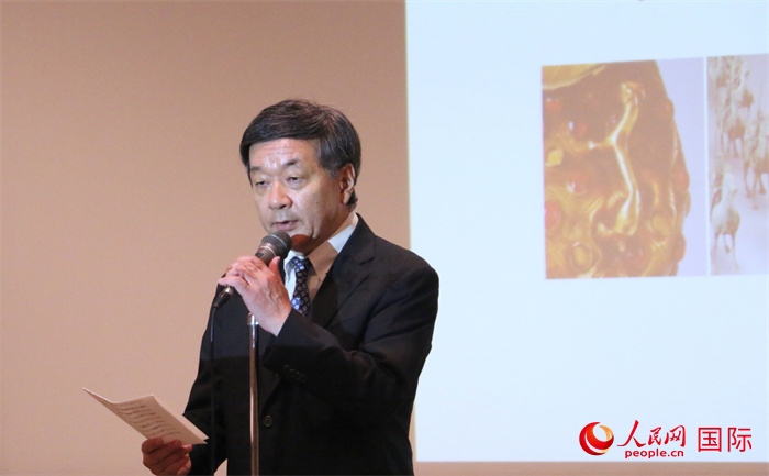 主辦方代表、富士美術館館長五木田聰致辭。（人民網 許可攝）