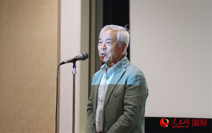展覽名譽顧問、日本前文化廳長官青柳正規(guī)致辭。（人民網 許可攝）