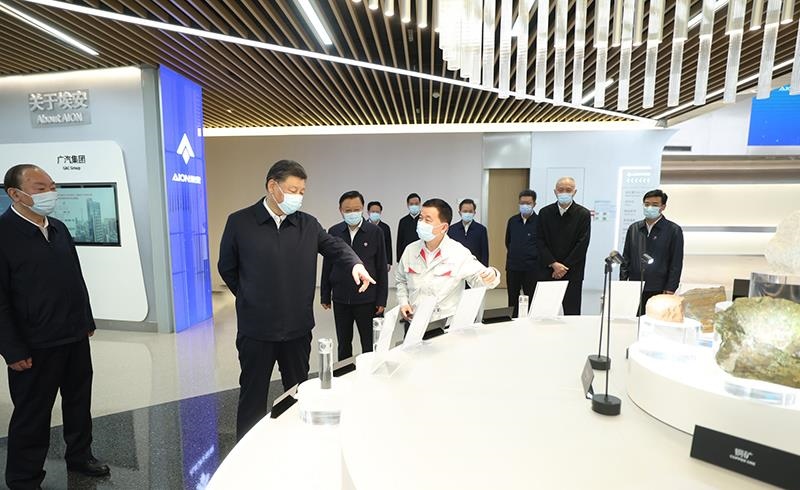 2023年4月12日，習(xí)近平總書記在廣東廣汽埃安新能源汽車股份有限公司考察。