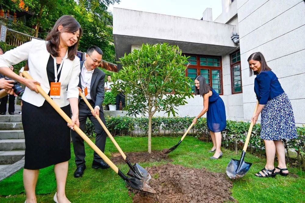 2023年8月8日，重慶史迪威博物館，史迪威將軍后代和朱德同志后代共植友誼樹。