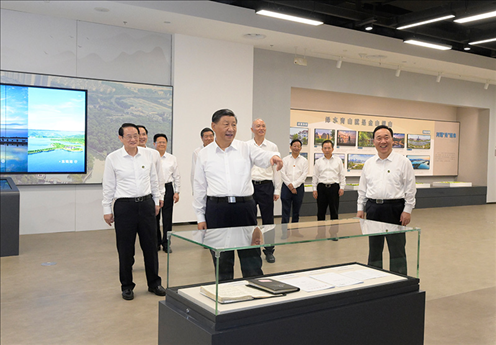 △9月20日，習(xí)近平總書(shū)記在浙江紹興市浙東運(yùn)河文化園考察。