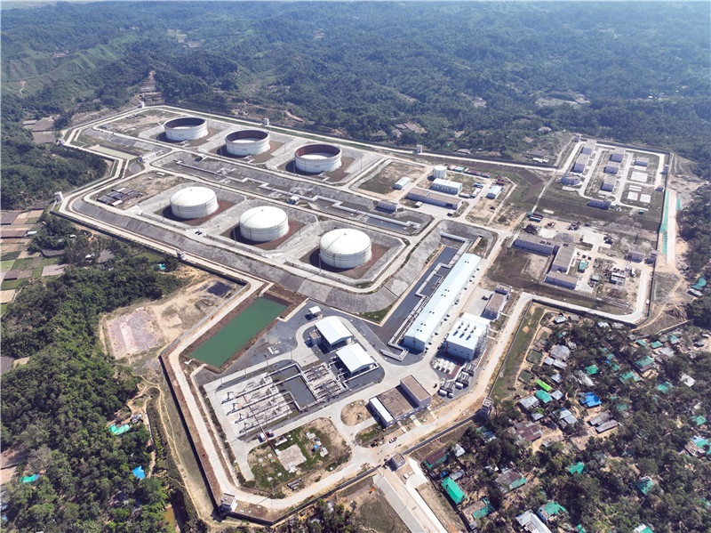 孟加拉國首個(gè)海陸一體化超大型石油儲運(yùn)工程——單點(diǎn)系泊及雙線管道工程。中石油管道局供圖。
