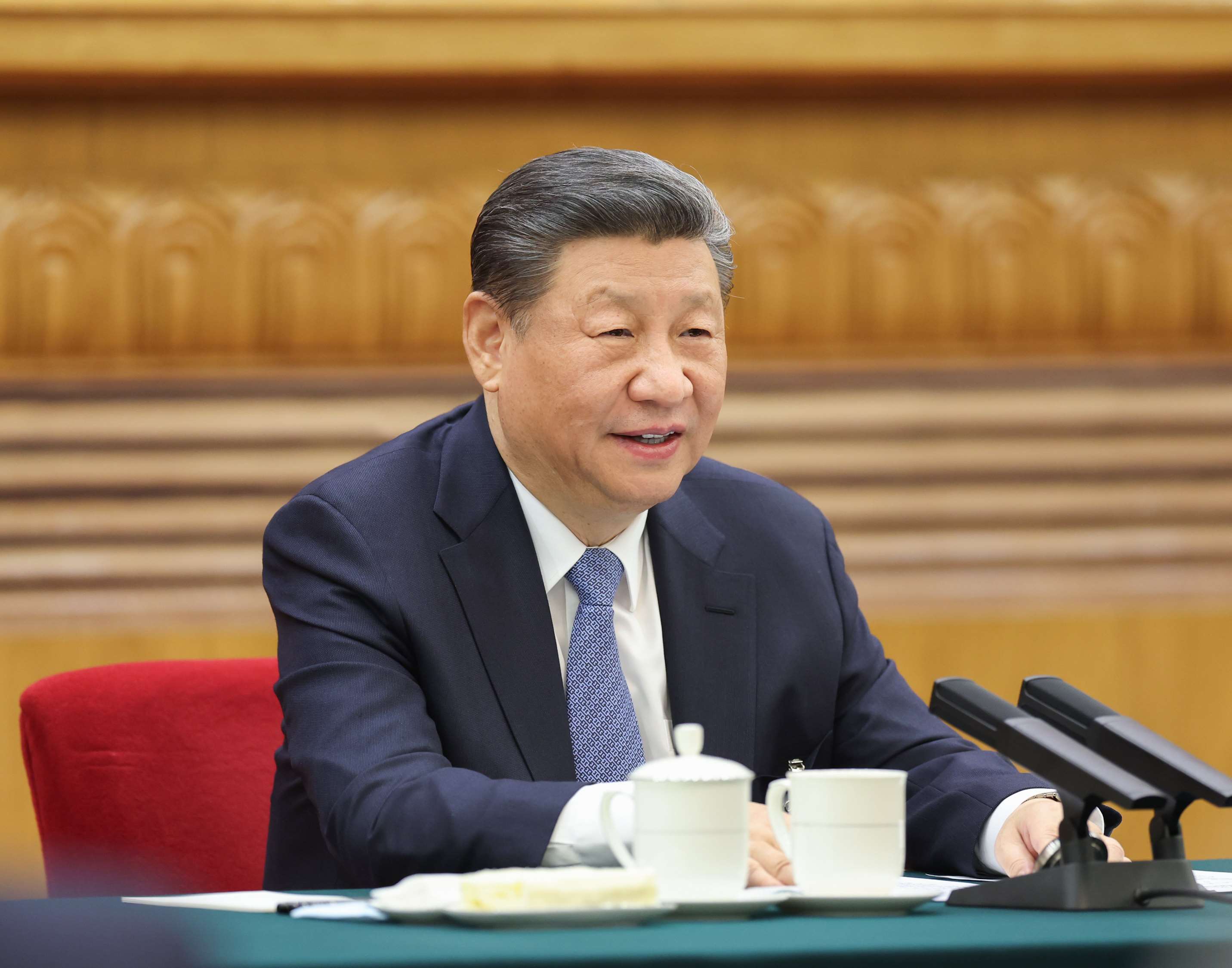 △ 2024年3月5日，習近平總書記參加他所在的十四屆全國人大二次會議江蘇代表團審議。
