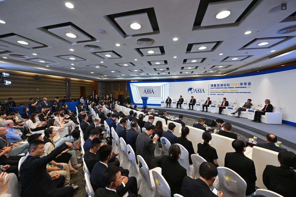 △3月27日，博鰲亞洲論壇2024年年會“社會治理與區(qū)域安全——經濟社會發(fā)展與毒品問題治理”分論壇現場。