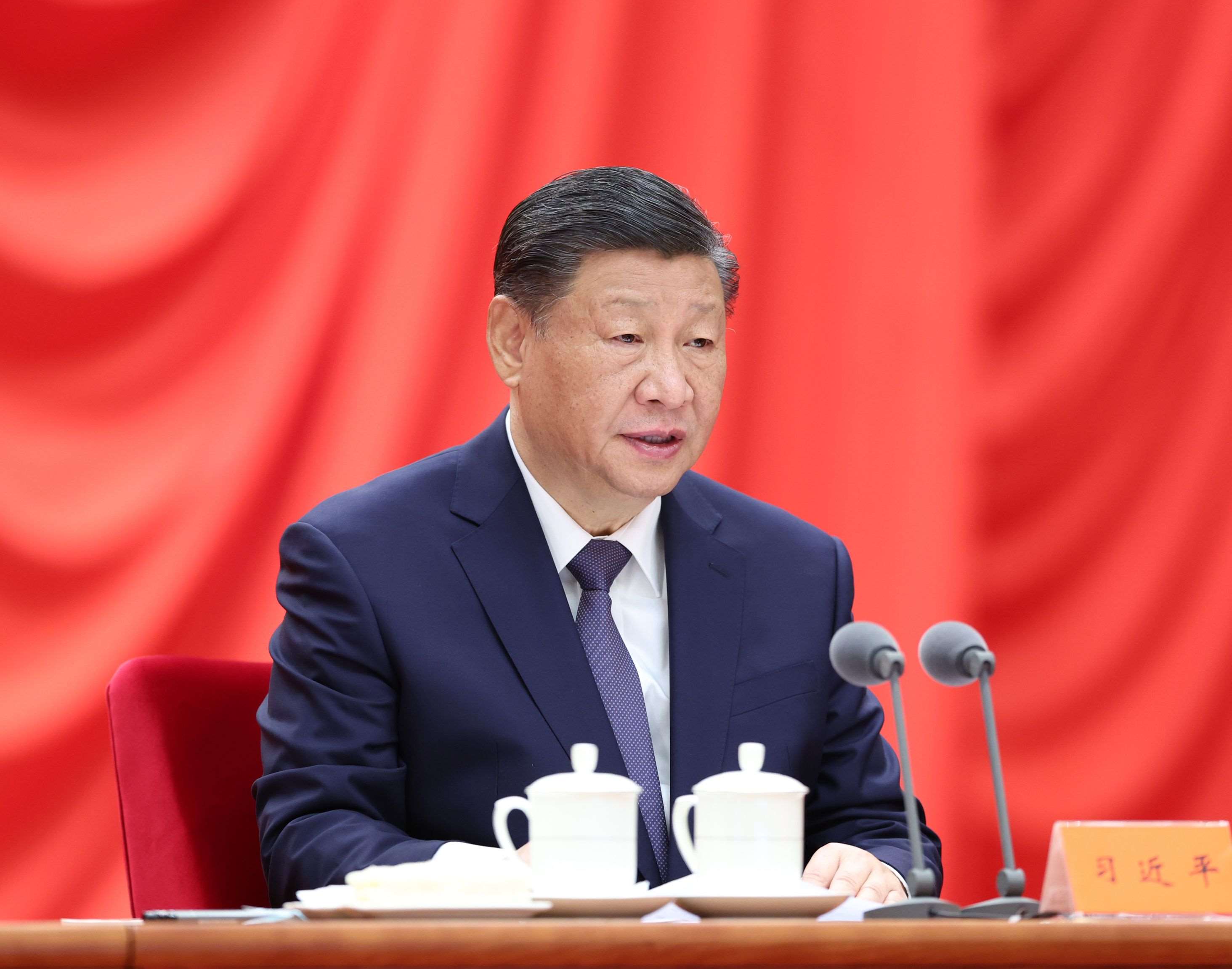 △ 2024年1月8日，習(xí)近平總書記在中國共產(chǎn)黨第二十屆中央紀(jì)律檢查委員會(huì)第三次全體會(huì)議上發(fā)表重要講話。