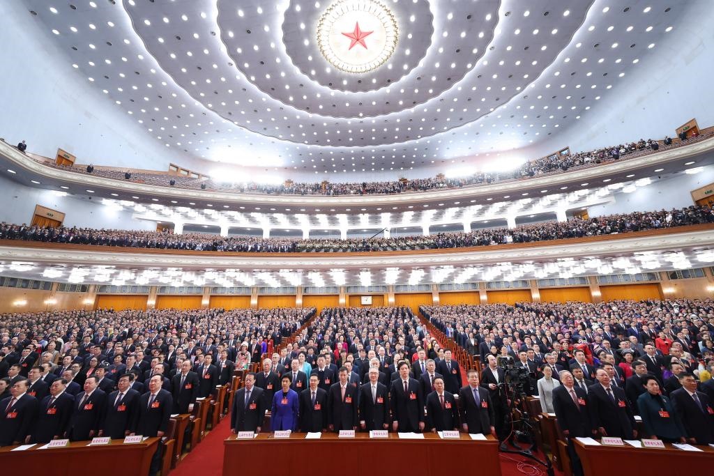2024年3月5日，第十四屆全國人民代表大會第二次會議在北京人民大會堂開幕。新華社記者 黃敬文 攝