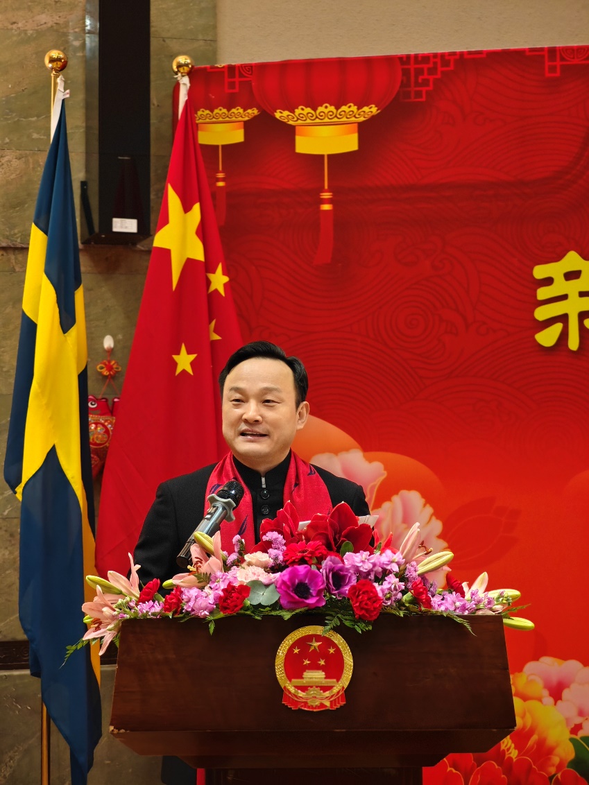 中國(guó)駐哥德堡總領(lǐng)事楊培棟致辭。中國(guó)駐哥德堡總領(lǐng)館供圖