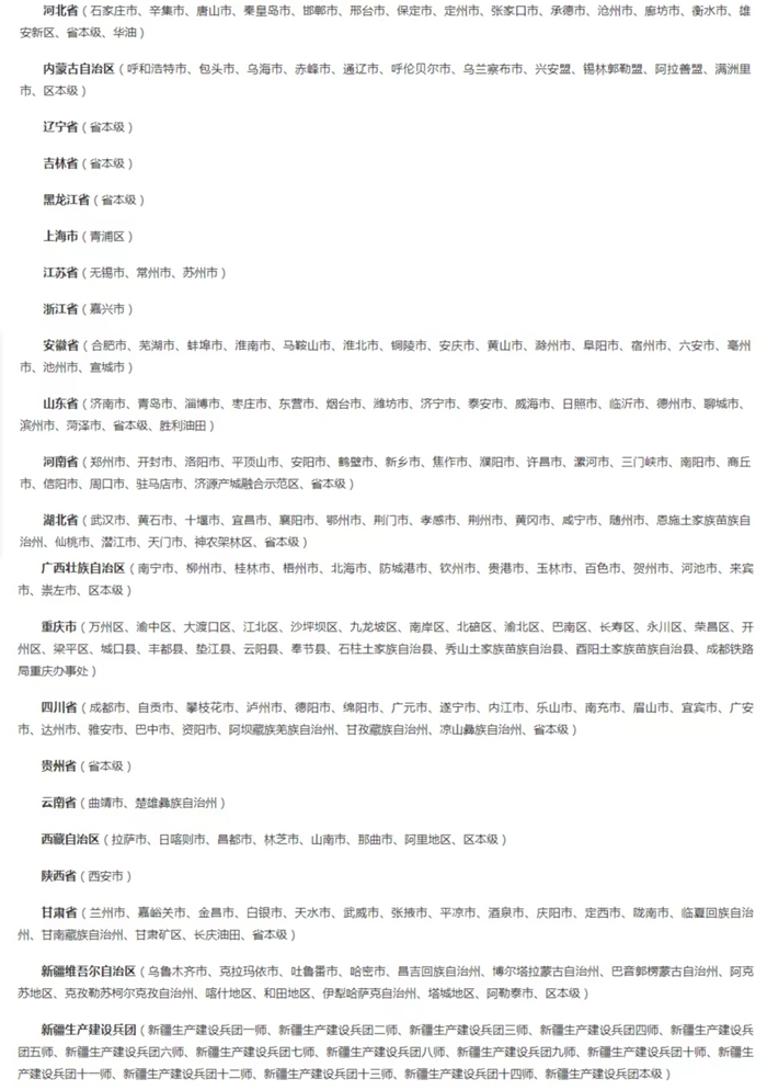 截至5月8日已開通醫(yī)保個(gè)賬跨省共濟(jì)的統(tǒng)籌區(qū)。（國家醫(yī)保局官網(wǎng)截圖）