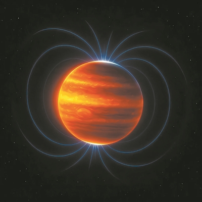 木星磁場(chǎng)（藝術(shù)圖）。圖片來(lái)源：物理學(xué)家組織網(wǎng)